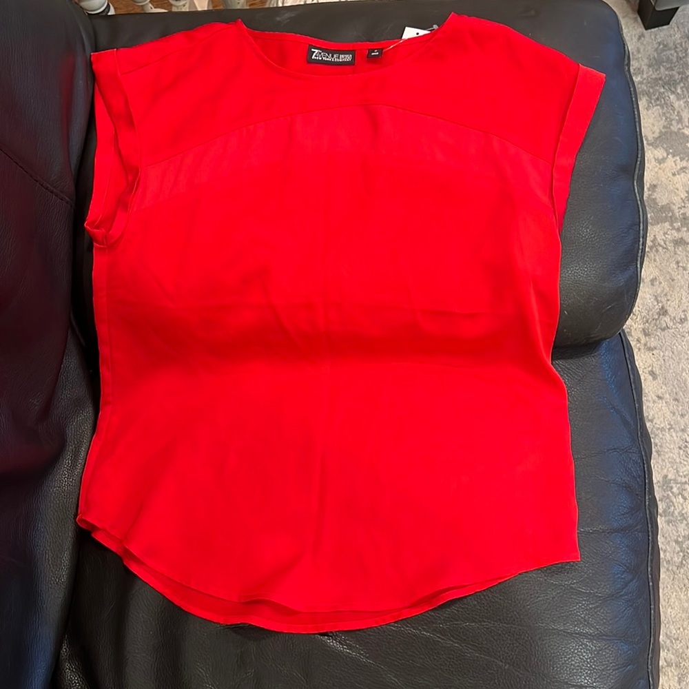 New York and company red workwear blouse
